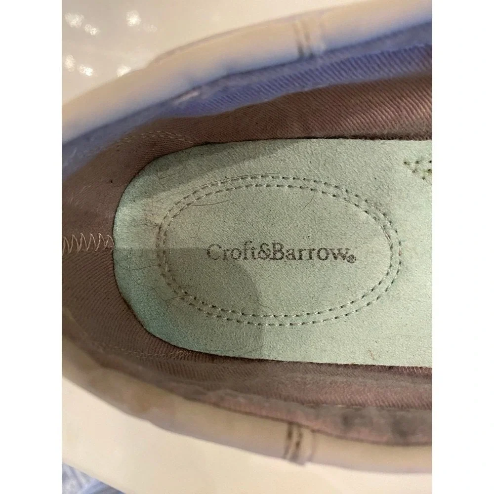 Croft & Barrow‎ Womens Beige Boat Shoes Size 8M Slipons w/ supportive Insoles